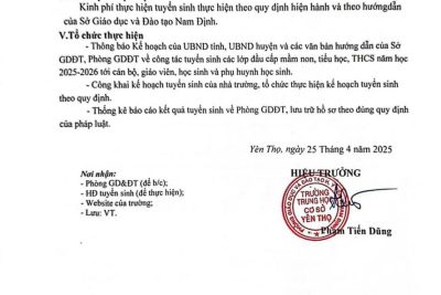 KẾ HOẠCH TUYỂN SINH LỚP 6 NĂM HỌC 2025 -2026